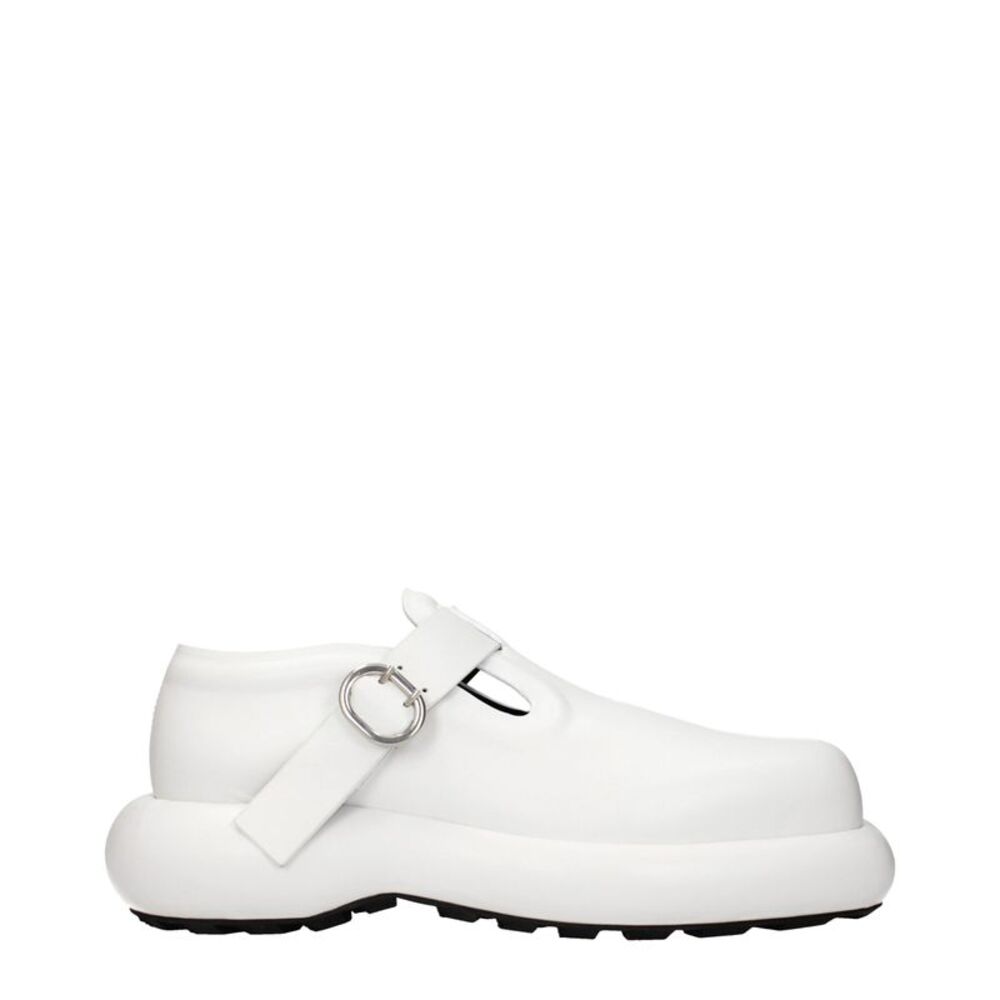 Jil Sander White Leather Slip-On Women's Loafers